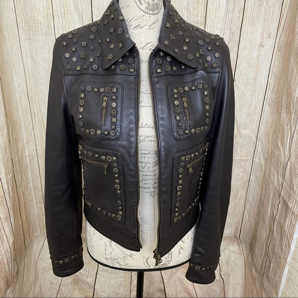Moschino Cheap and Chic Leather Studded Jacket - Picture 11 of 16
